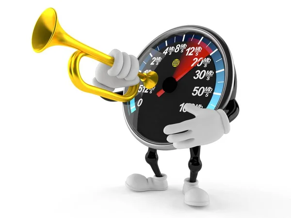 Network character holding trumpet — Stock Photo, Image