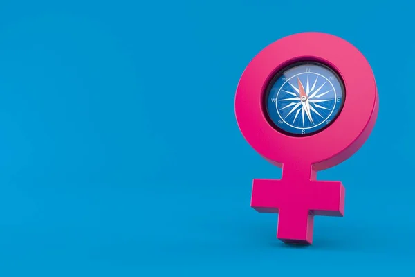Женский гендерный символ с компасом — стоковое фото