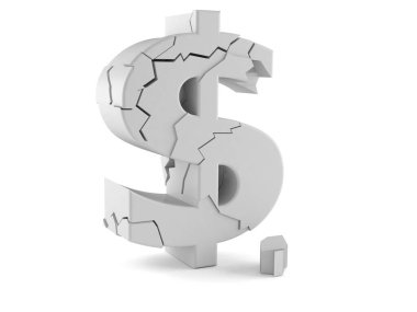 Zarar görmüş dolar konsepti