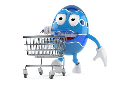 Alışveriş arabalı Paskalya yumurtası karakteri