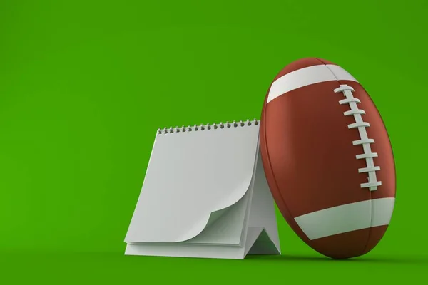 Bola de rugby con calendario en blanco —  Fotos de Stock