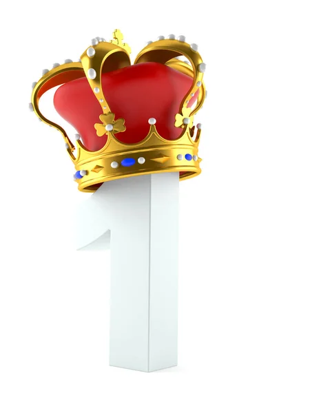 Number one with crown — Stock Photo, Image