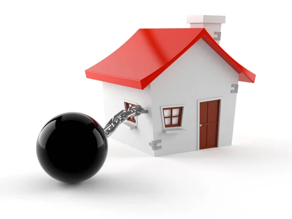 House with prison ball — Stock Photo, Image