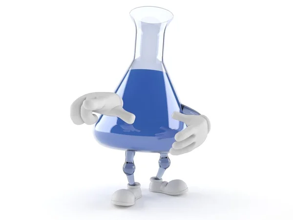 Chemistry flask character — Stock Photo, Image