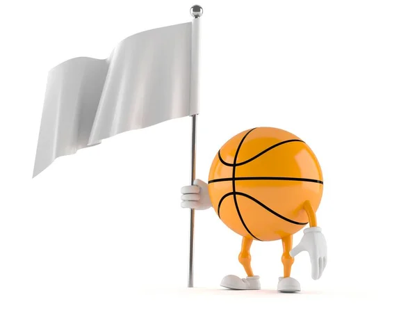 Carácter de baloncesto con bandera en blanco — Foto de Stock