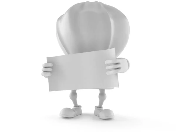Caráter do chef com folha de papel em branco — Fotografia de Stock