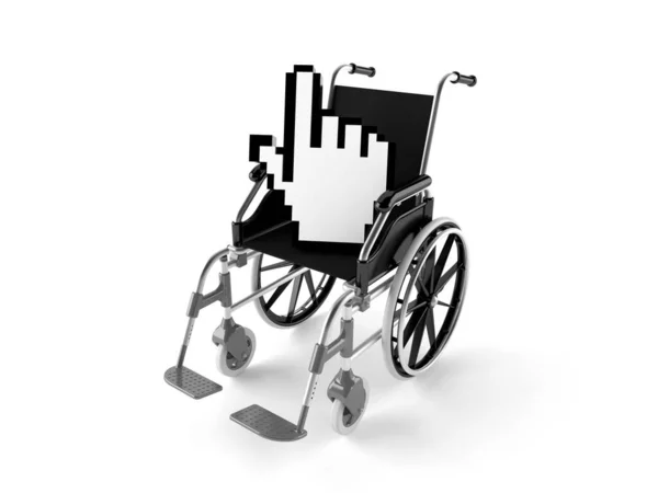 Kursi roda dengan kursor internet — Stok Foto