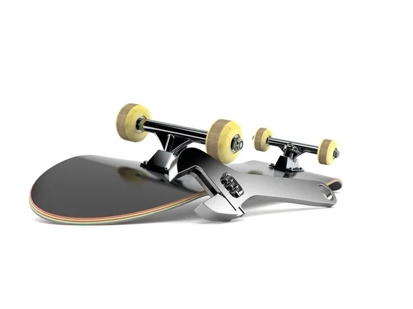 Skateboard med justerbar skiftnyckel — Stockfoto