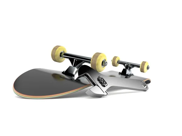 Skateboard mit verstellbarem Schlüssel — Stockfoto