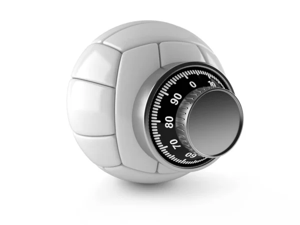 Volleyball with combination lock — Stock Photo, Image