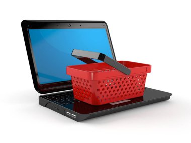 alışveriş sepeti ile Laptop