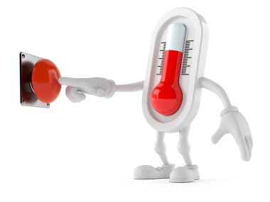 Termometre karakteri düğmeye basıyor