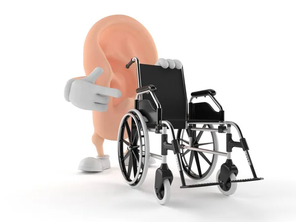 Charakter ucha z wózkiem inwalidzkim — Zdjęcie stockowe