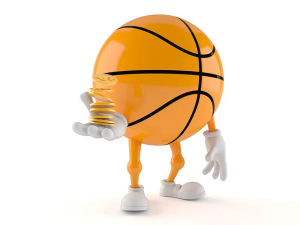 Basketball character with coins — ストック写真