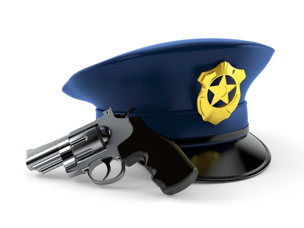 Chapeau de police avec arme — Photo