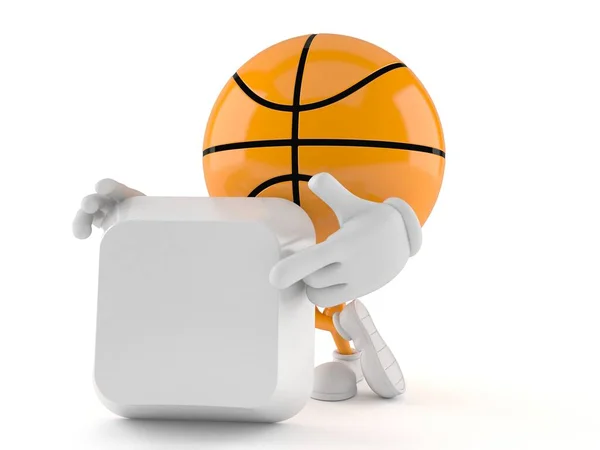 Basketball character with blank keyboard key — Stock Photo, Image