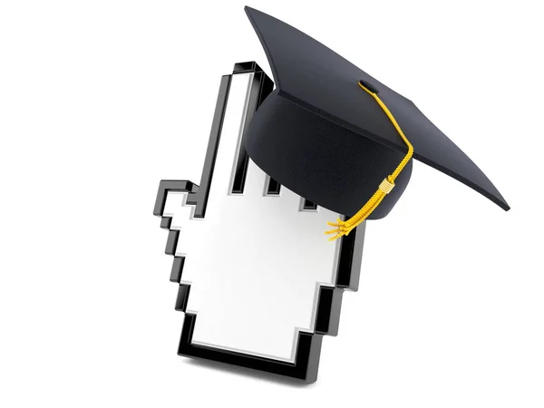 Cursor with mortarboard — Stock Photo, Image