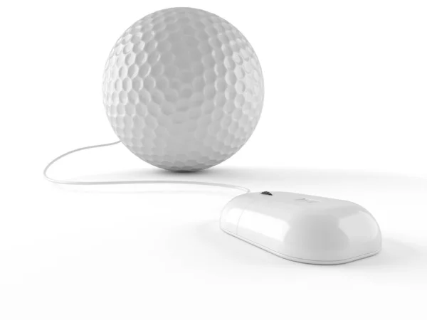 コンピュータマウスとゴルフボール — ストック写真