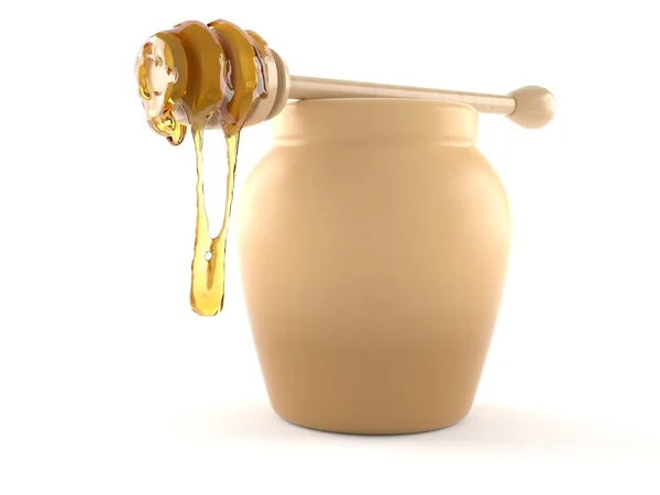 Guci madu dengan madu. — Stok Foto
