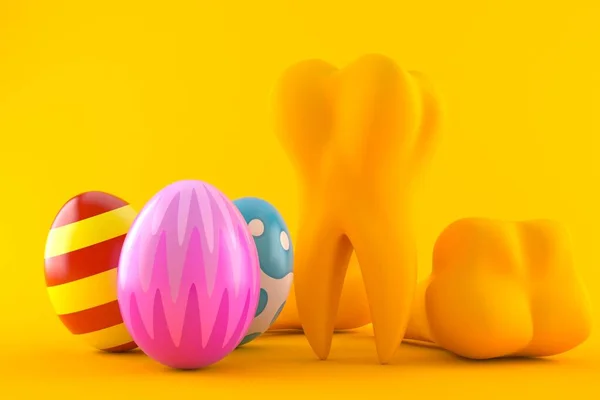 Dental background with easter eggs — Stockfoto