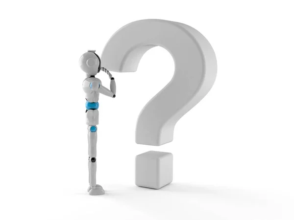 Android with question mark — Stock Photo, Image