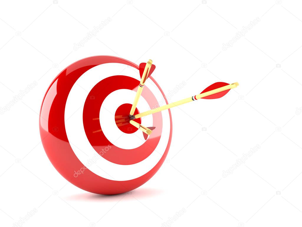 Target  isolated on white background, close view