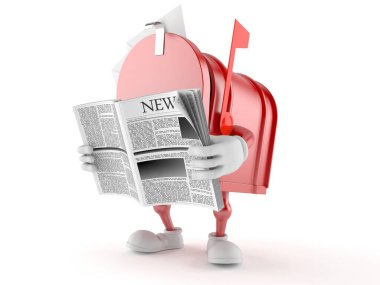 Gazete okuyan posta kutusu karakteri