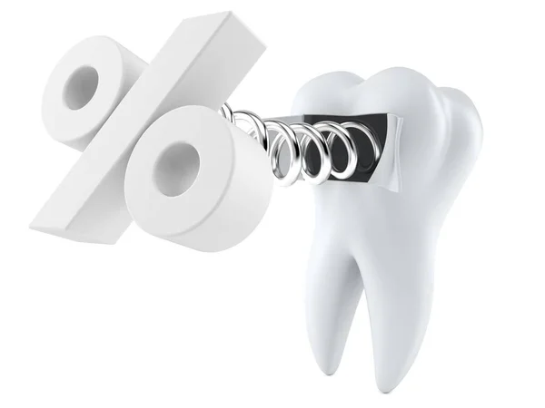 Ząb ze znakiem procentowym — Zdjęcie stockowe
