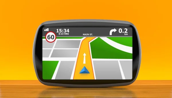 Navegación GPS sobre fondo naranja — Foto de Stock
