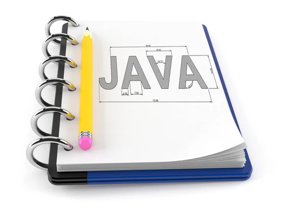 Texto Java en el cuaderno — Foto de Stock