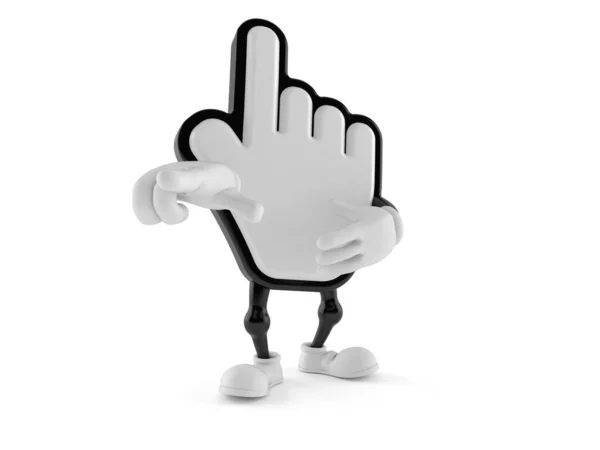 Cursor personagem apontando dedo — Fotografia de Stock