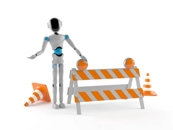 Android with barricade — Stock Photo, Image