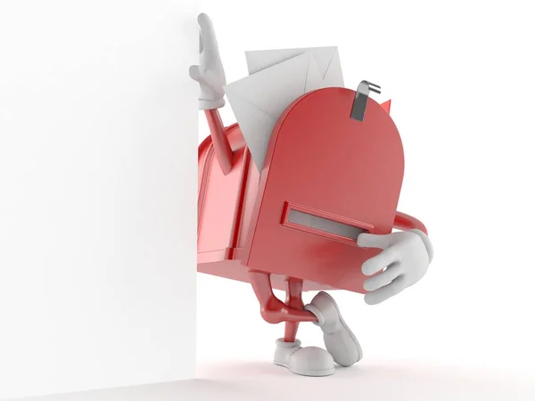 Mailbox character with envelopes and letters — Stock Photo, Image