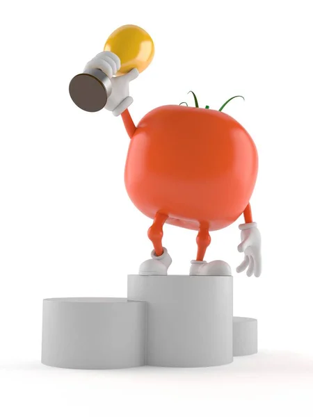 Carácter de tomate con trofeo dorado — Foto de Stock