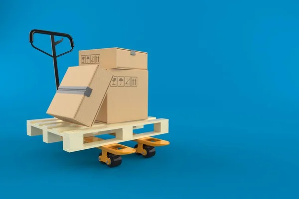 Pallettruck met vakken — Stockfoto