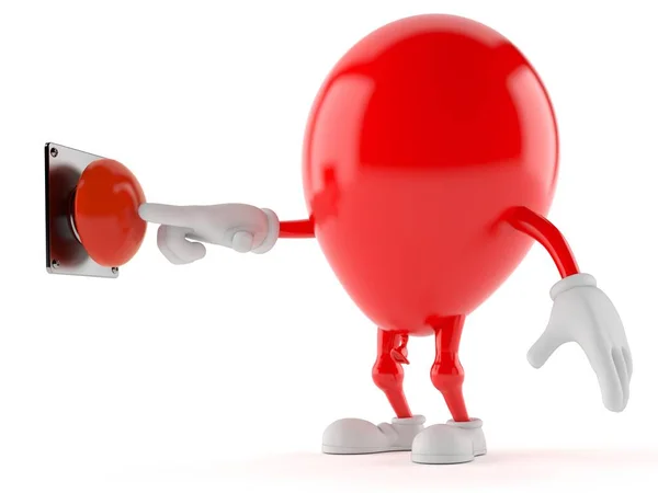 Balloon character pushing button — ストック写真