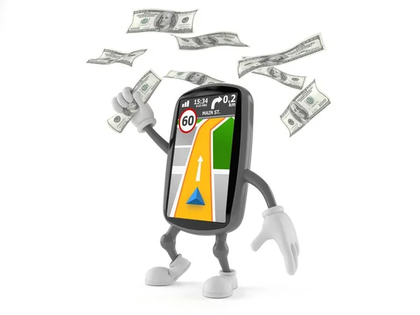 GPS navigation character catching money