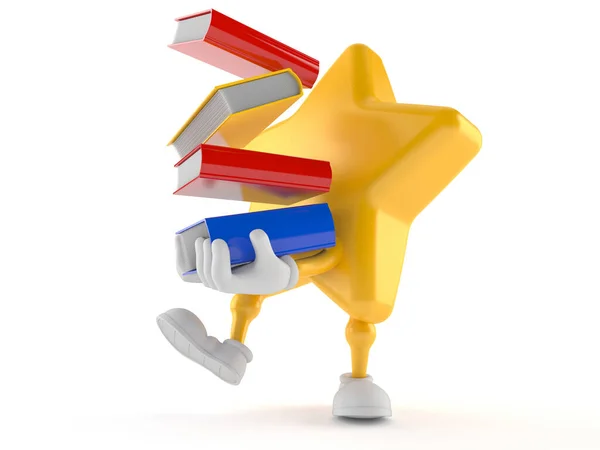 Personagem estrela carregando livros — Fotografia de Stock