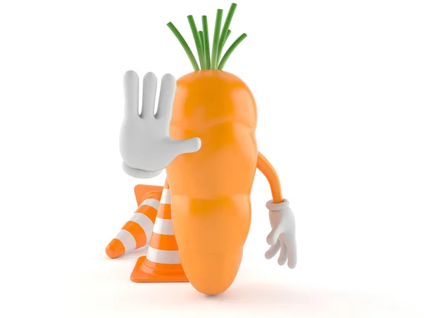 Морковь с дорожным конусом — стоковое фото