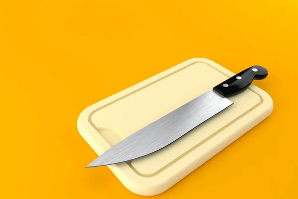 Nóż kuchenny z deską kuchenną — Zdjęcie stockowe