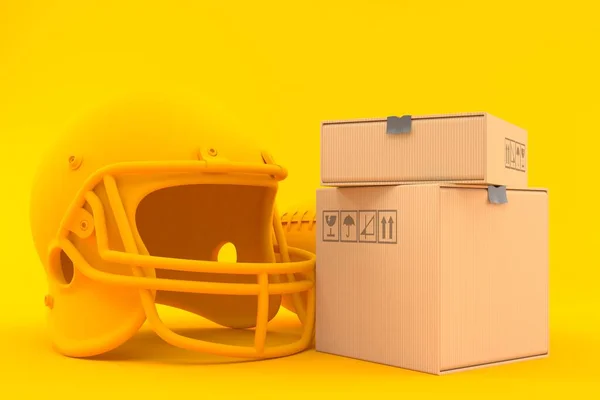 상자들이 쌓여 있는 미국 축구의 배경 — 스톡 사진