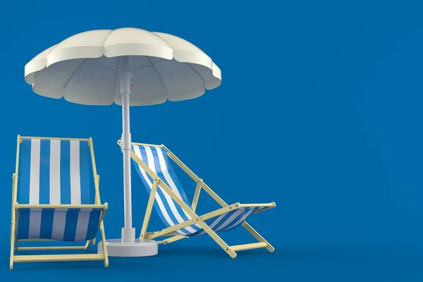 Paraguas con tumbonas —  Fotos de Stock