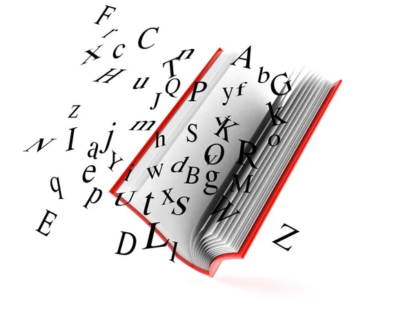 Book with letters — Stock Photo, Image