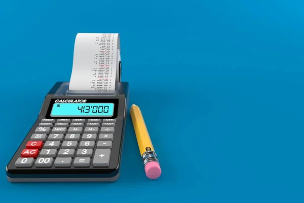 Калькулятор с карандашем — стоковое фото