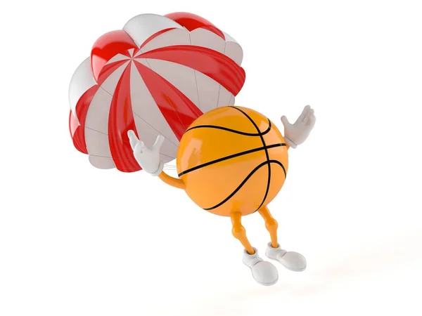 Basketball-Charakter mit Fallschirm — Stockfoto