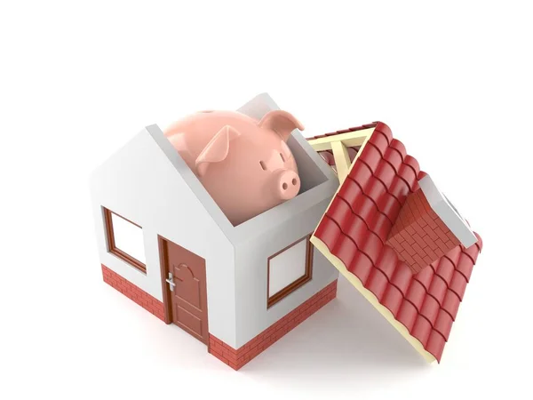 Piggy bank inside house