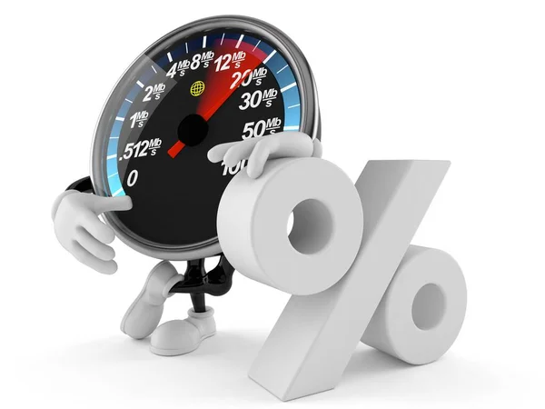 Caráter do medidor de velocidade de rede com símbolo percentual — Fotografia de Stock