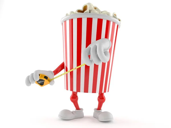 Popcorn character with measuring tape — ストック写真