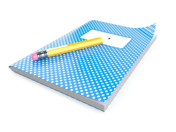 Cuaderno de trabajo con lápiz — Foto de Stock