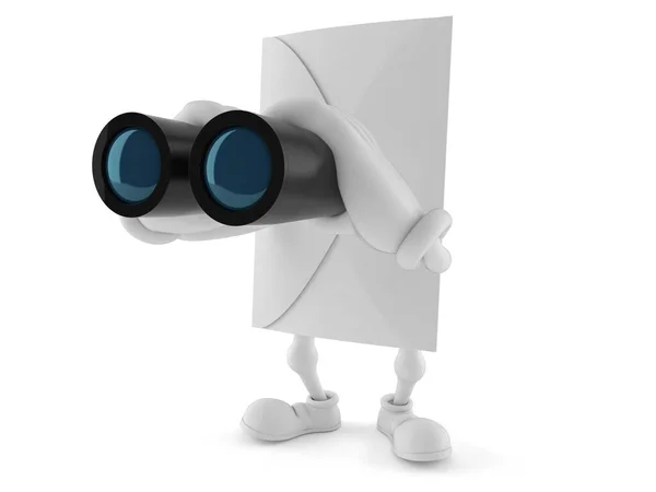 Personaje envolvente mirando a través de binoculares — Foto de Stock